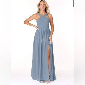 Azazie Elvira Bridesmaid Dress - Dusty Blue